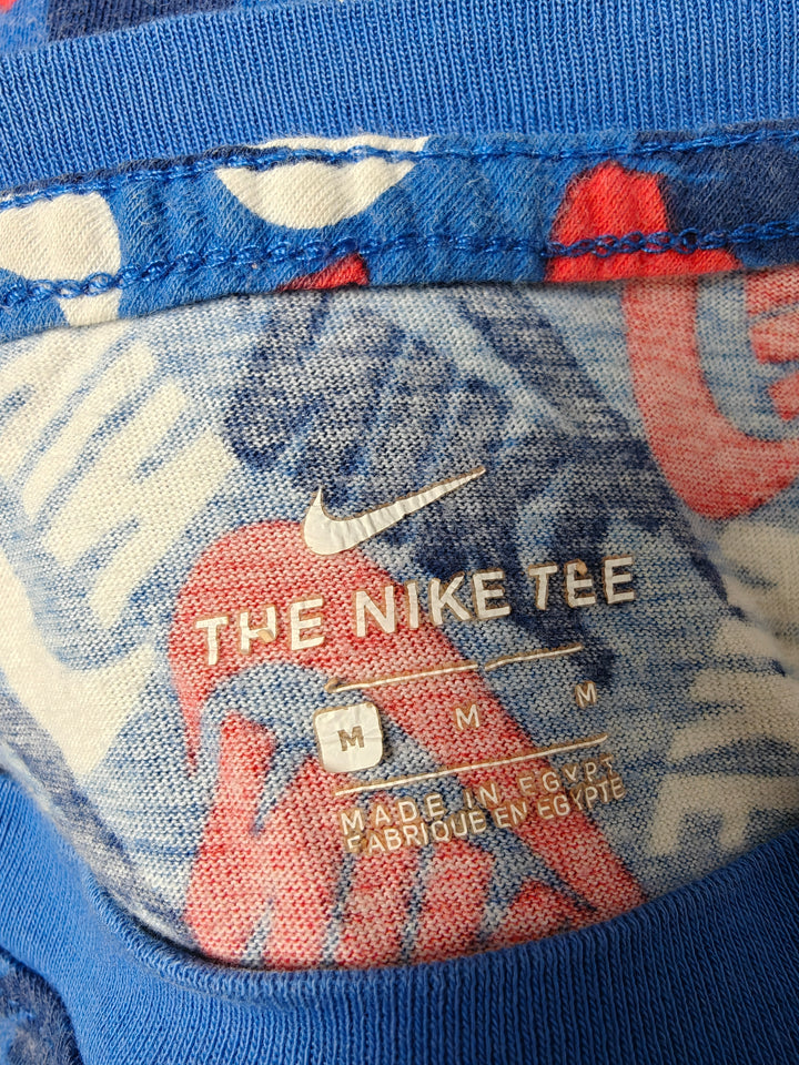 Womens Nike T Shirt Blue Red White Size M