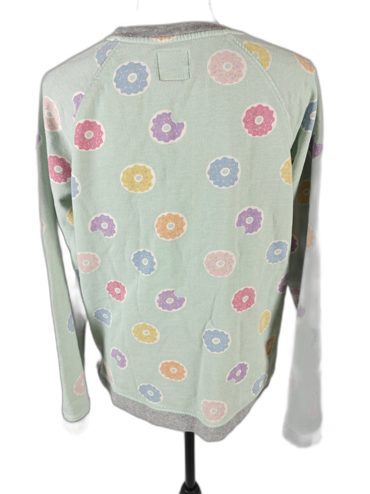 Women’s Monica + Andy Lounge Donut Print Sweatshirt Mint Green Size M