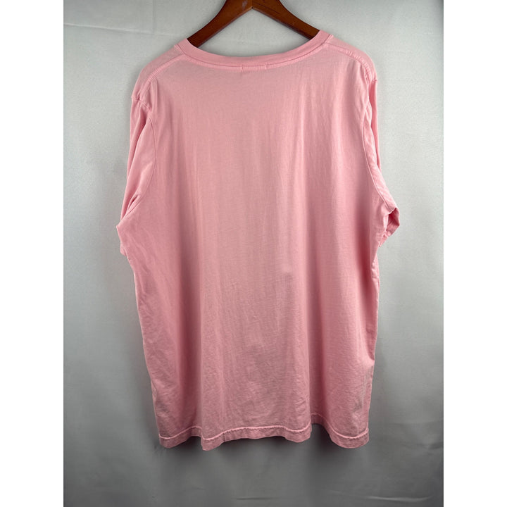 Fresh Produce Womens Pink V-Neck Short Sleeve T-Shirt 1X 100% Cotton Made In USA