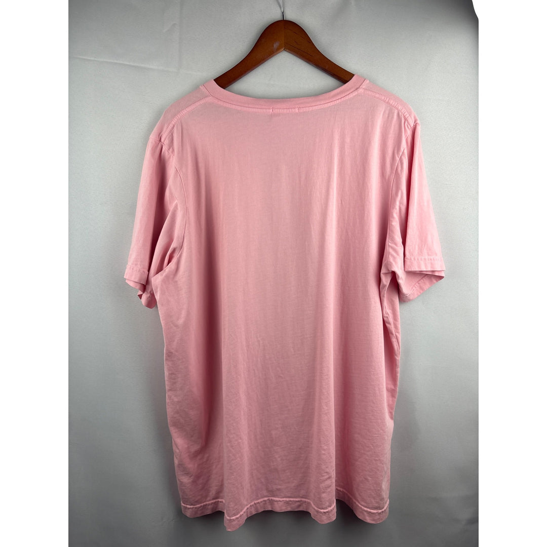 Fresh Produce Womens Pink V-Neck Short Sleeve T-Shirt 1X 100% Cotton Made In USA