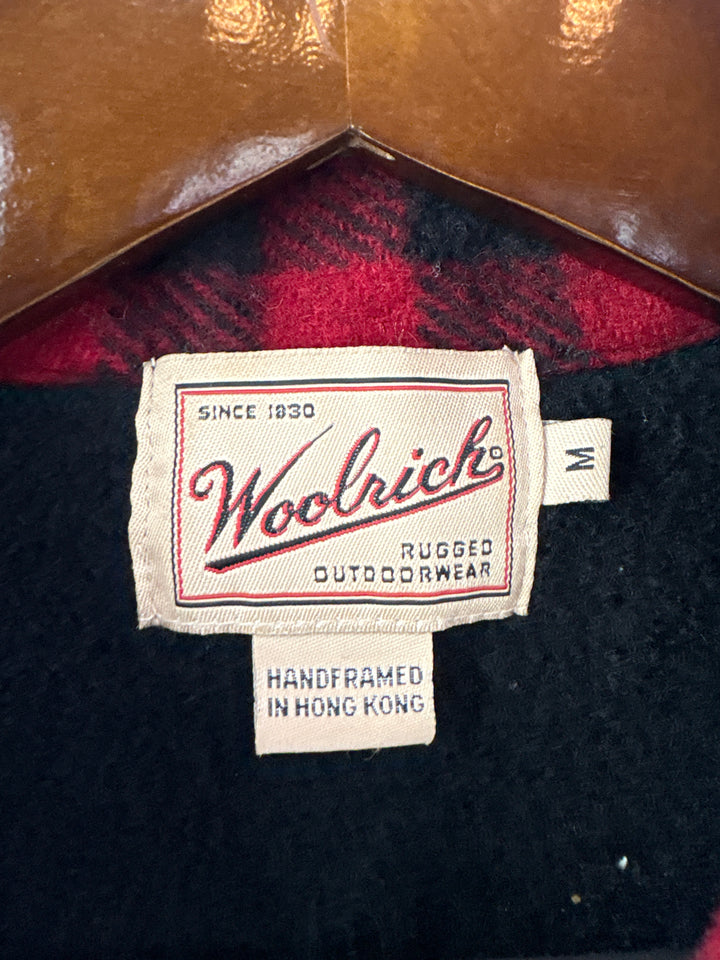 Women’s Medium Woolrich Black Vest w/ Red Plaid Accents
