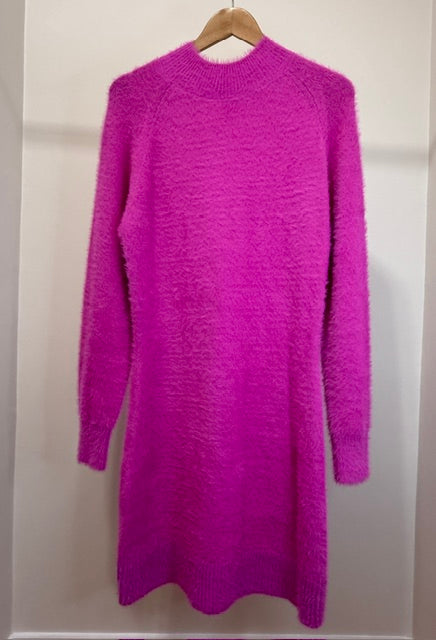 Bardot Mock Neck Knit Pink Sweater Dress SzXL NWOT