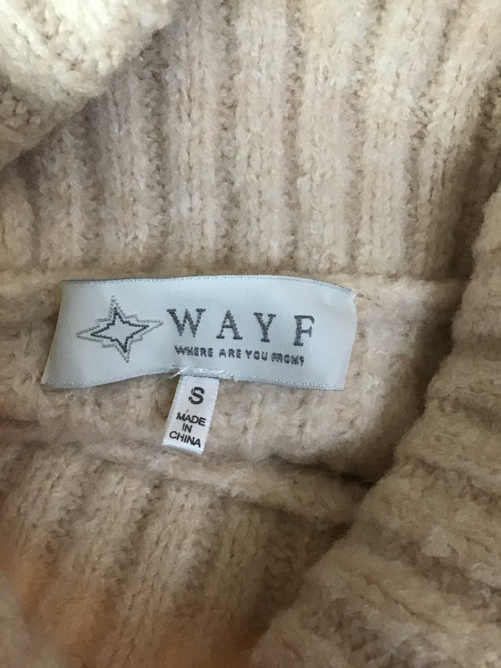 Women’s WAYF Sleeveless Cowl Neck Ribbed Sweater in Oatmeal Size S