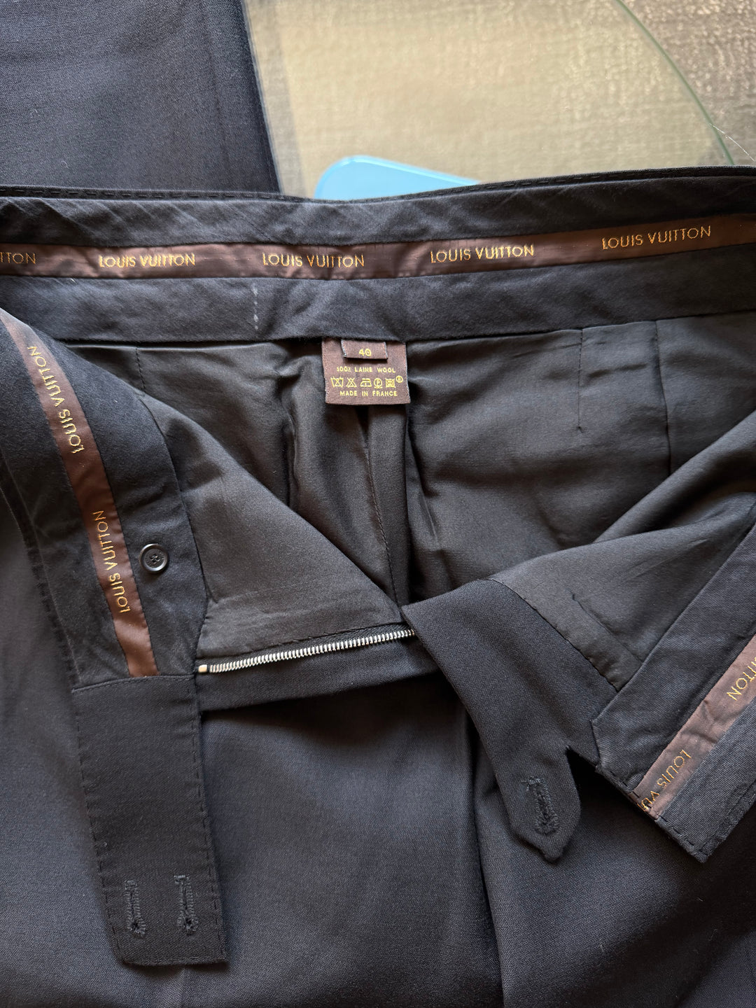 Vintage Louis Vuitton Black Wool Trousers Size 40 Made in France