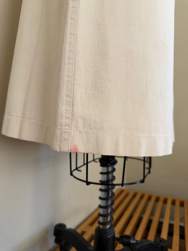 Plein Sud White Wrap Style Midi Skirt with Buckle Details