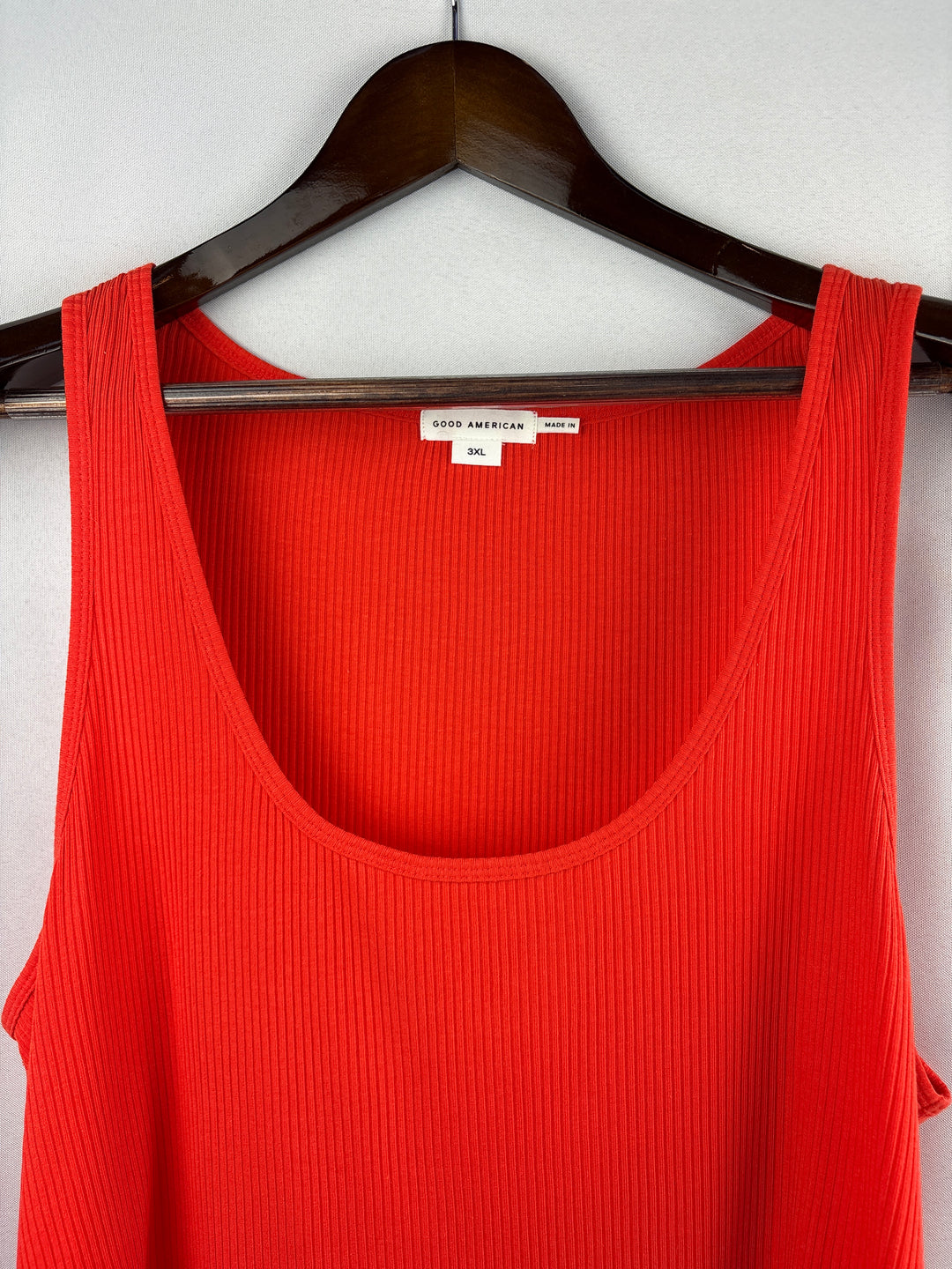 Women’s Good American Size 3X Bright Orange Ribbed Tank