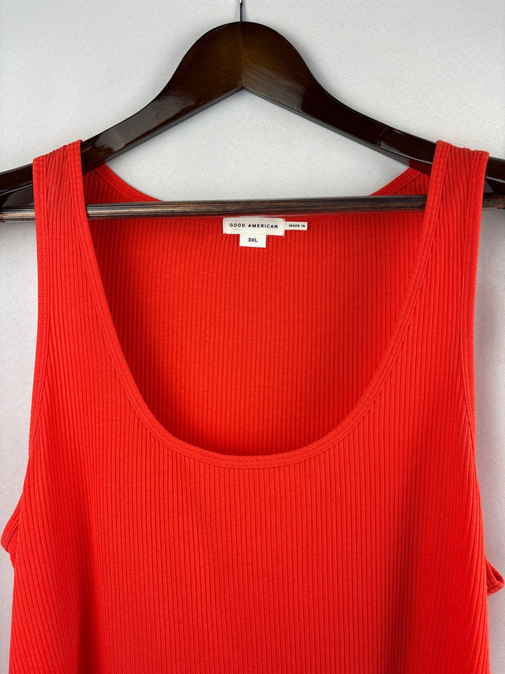 Women’s Good American Size 3X Bright Orange Ribbed Tank