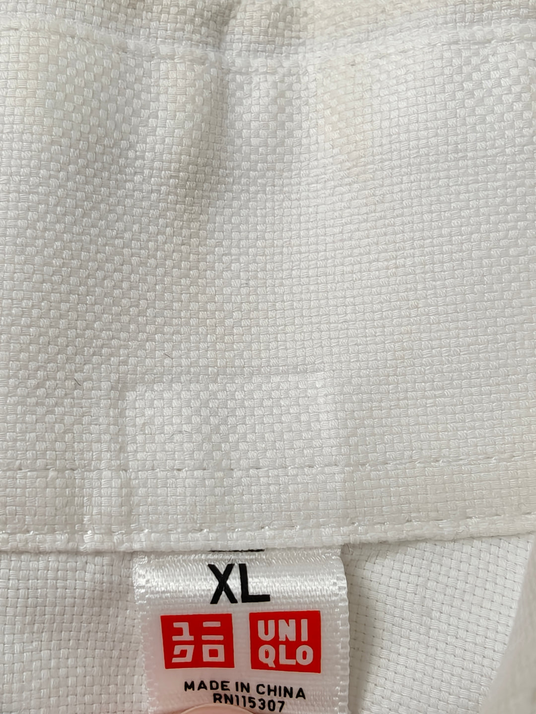 Men’s UNIQLO Fine Cloth Dress Shirt White Oxford Button Down XL