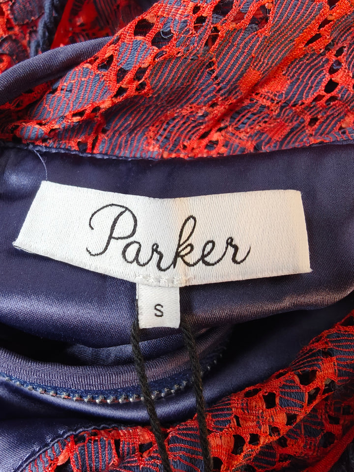 Womens Parker Nerissa Lace Dress Red Navy Size S