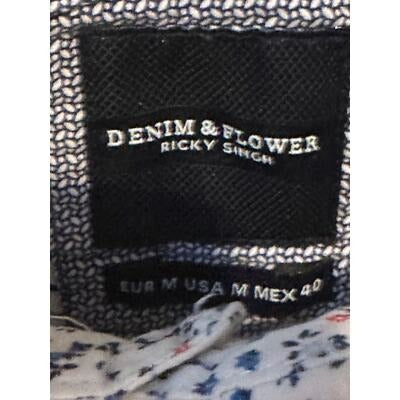 Denim & Flower Ricky Singh Mens Floral Print Button-Up Shirt M