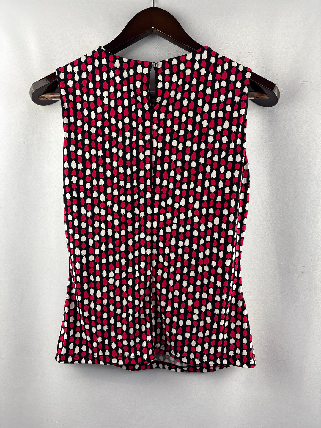 Women’s Calvin Klein XS Black White &amp; Pink Sleeveless Blouse