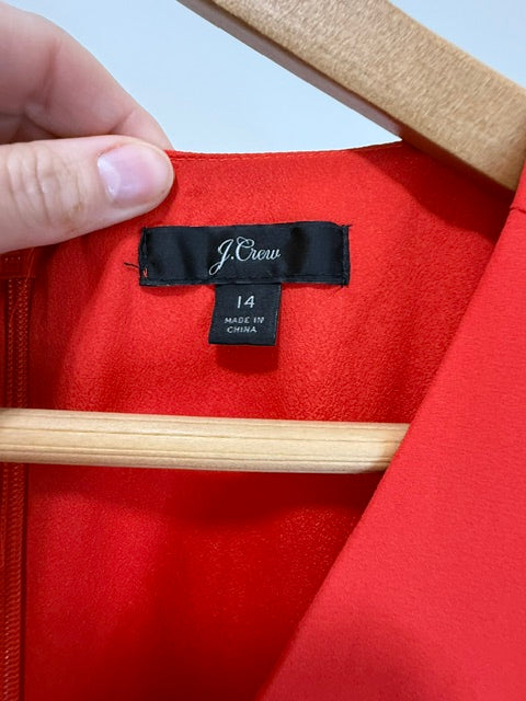 J.Crew Wide‑Leg V‑Neck Red Jumpsuit Sz14 NWOT