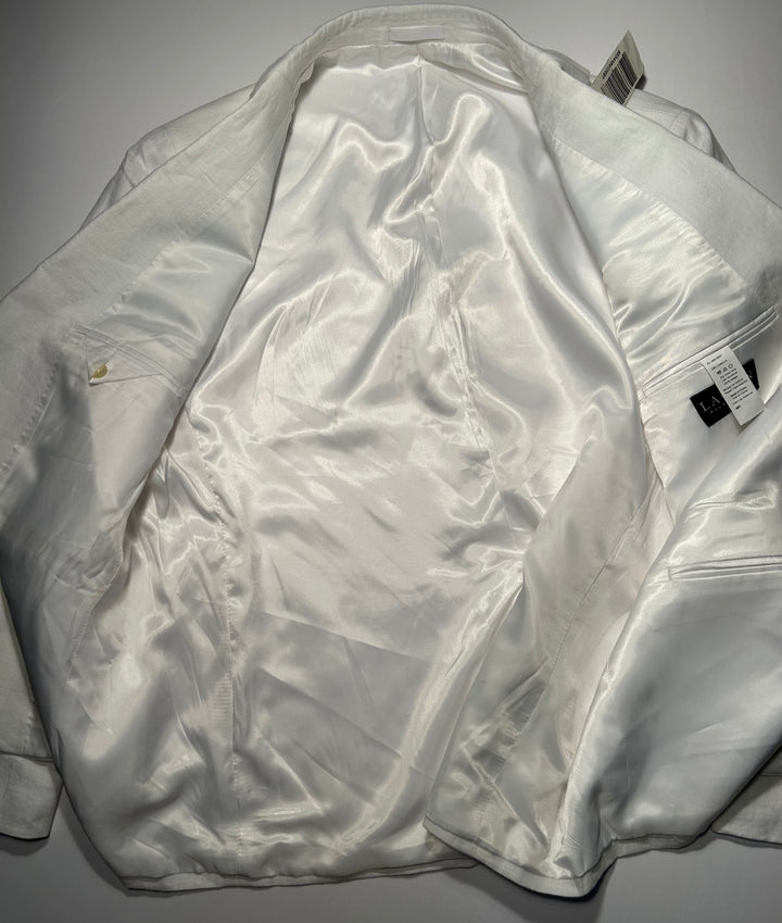Lauren Ralph Lauren Men’s White Linen Suit 46R Jacket 40x30 Pants UltraFlex NEW!