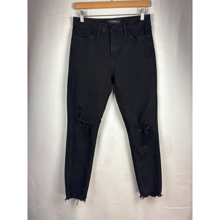 Just Black Denim Black Distressed Skinny Jeans Size 27 Rayon Blend
