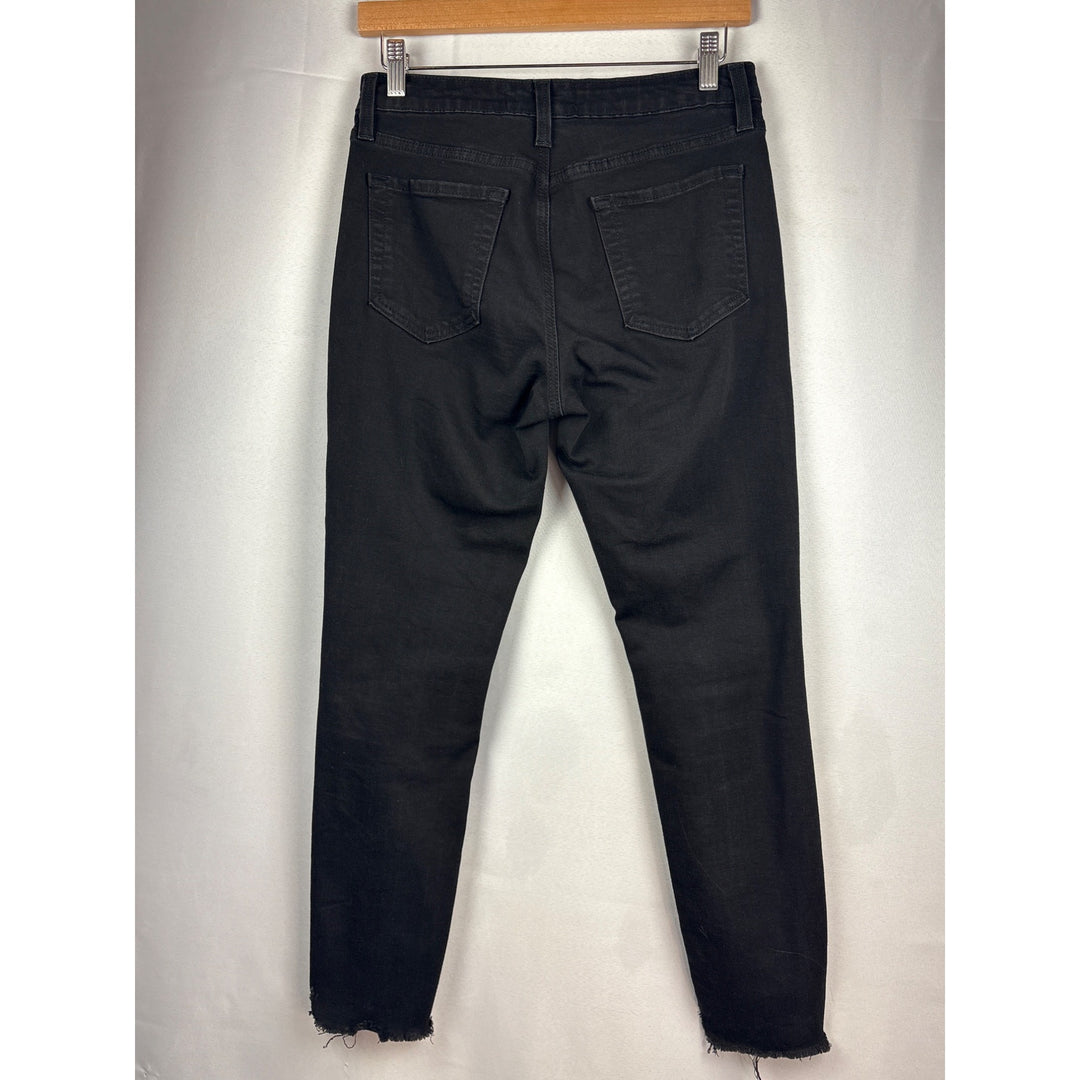 Just Black Denim Black Distressed Skinny Jeans Size 27 Rayon Blend