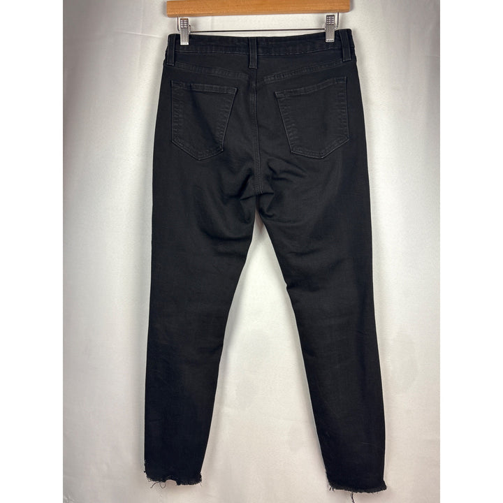 Just Black Denim Black Distressed Skinny Jeans Size 27 Rayon Blend