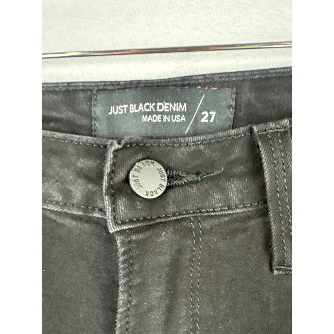 Just Black Denim Black Distressed Skinny Jeans Size 27 Rayon Blend