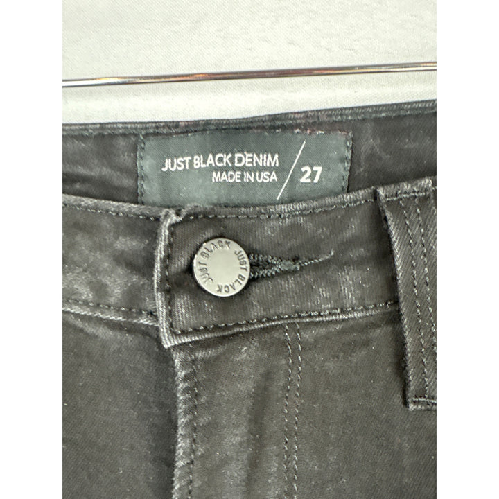 Just Black Denim Black Distressed Skinny Jeans Size 27 Rayon Blend