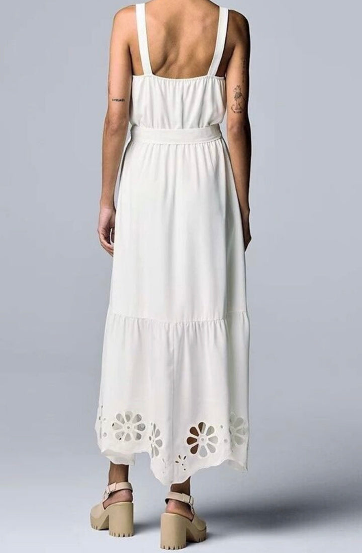 Simply Vera Vera Wang Embroidered Hem Maxi Dress White SzXL