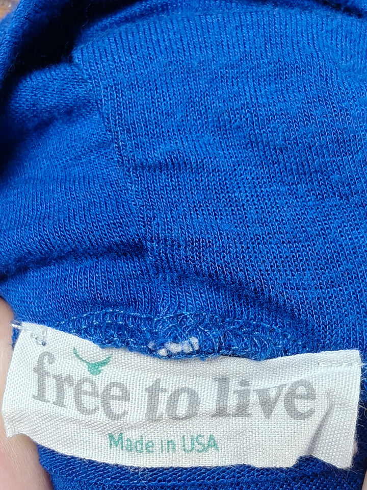 Women’s Free to Live Draped Wrap Top Royal Blue Size L