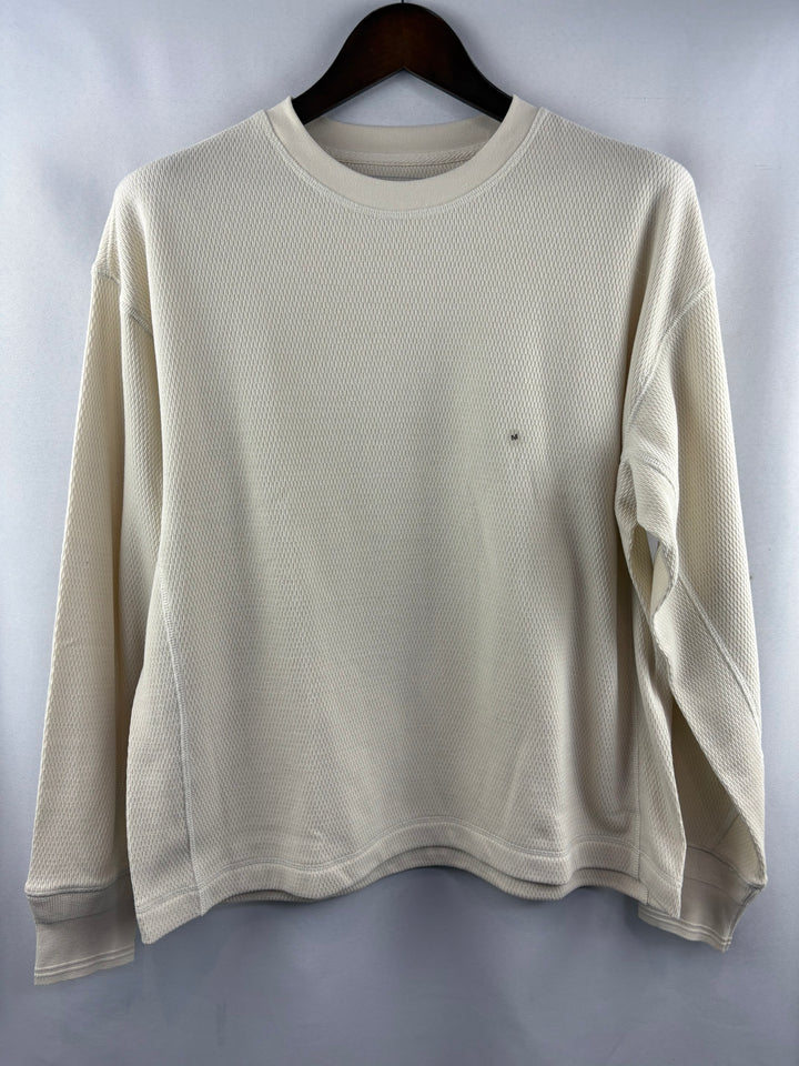Men’s American Eagle Medium Cream Long Sleeve Waffle Shirt