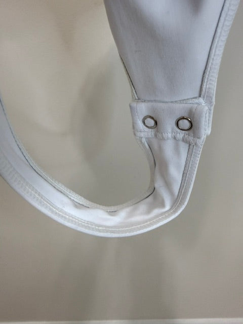 REORIA White Double Lined V Neck Bodysuit Smoothing Stretch XL NWT