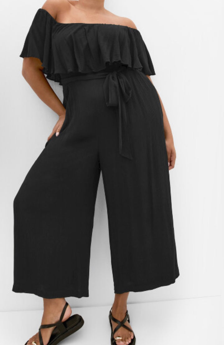 Women’s City Chic Size 20 Black Off the Shoulder Jumpsuit