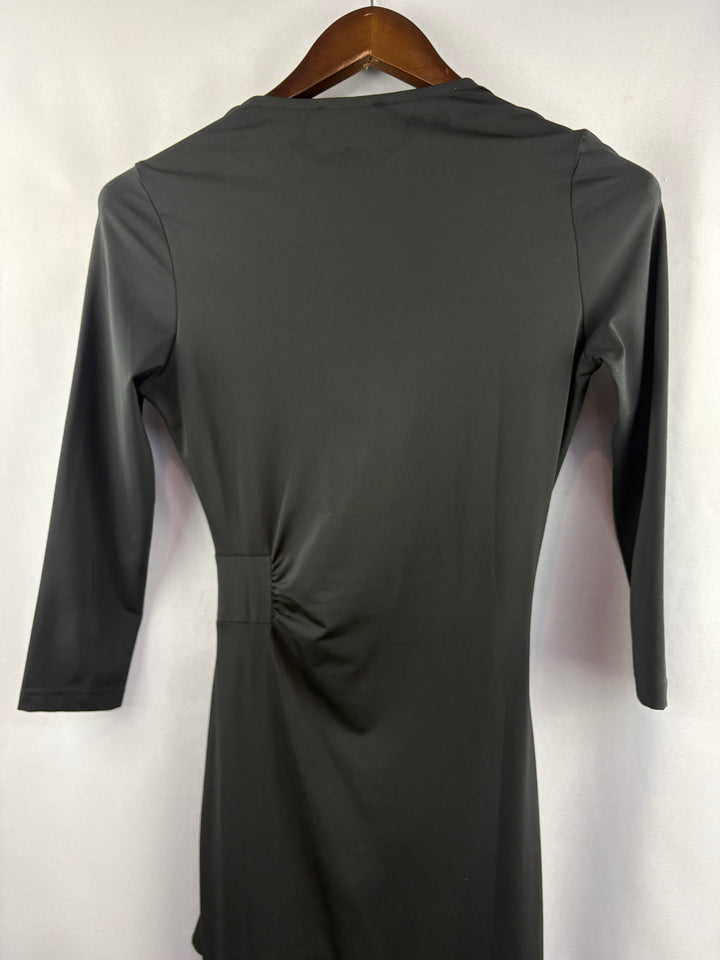 Women’s Venus XS Black Faux Wrap Dress w/ Half Sleeves