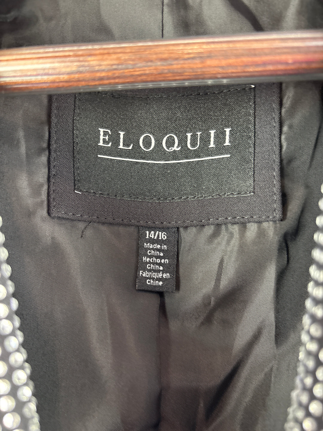 Women’s Eloquii Size 14/16 Black Bejeweled Blazer