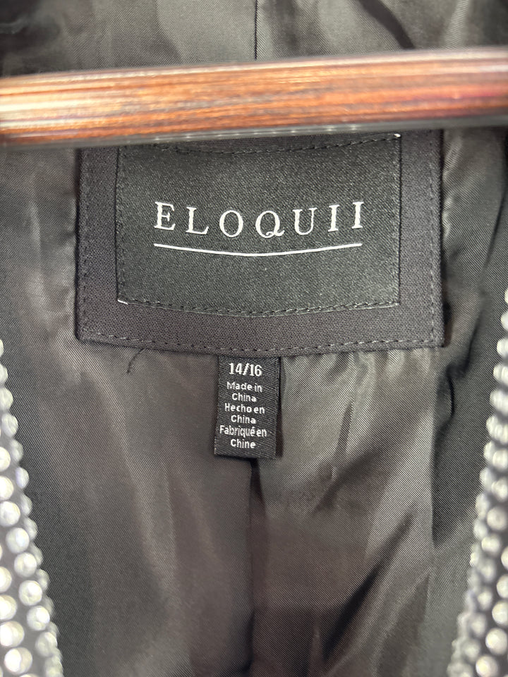 Women’s Eloquii Size 14/16 Black Bejeweled Blazer