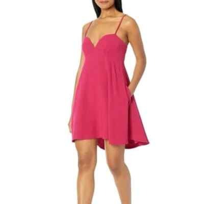 Black Halo Fuchsia Pink Mini Empire Dress Size 8