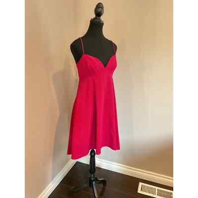 Black Halo Fuchsia Pink Mini Empire Dress Size 8