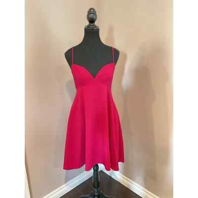 Black Halo Fuchsia Pink Mini Empire Dress Size 8