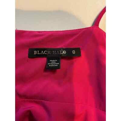 Black Halo Fuchsia Pink Mini Empire Dress Size 8