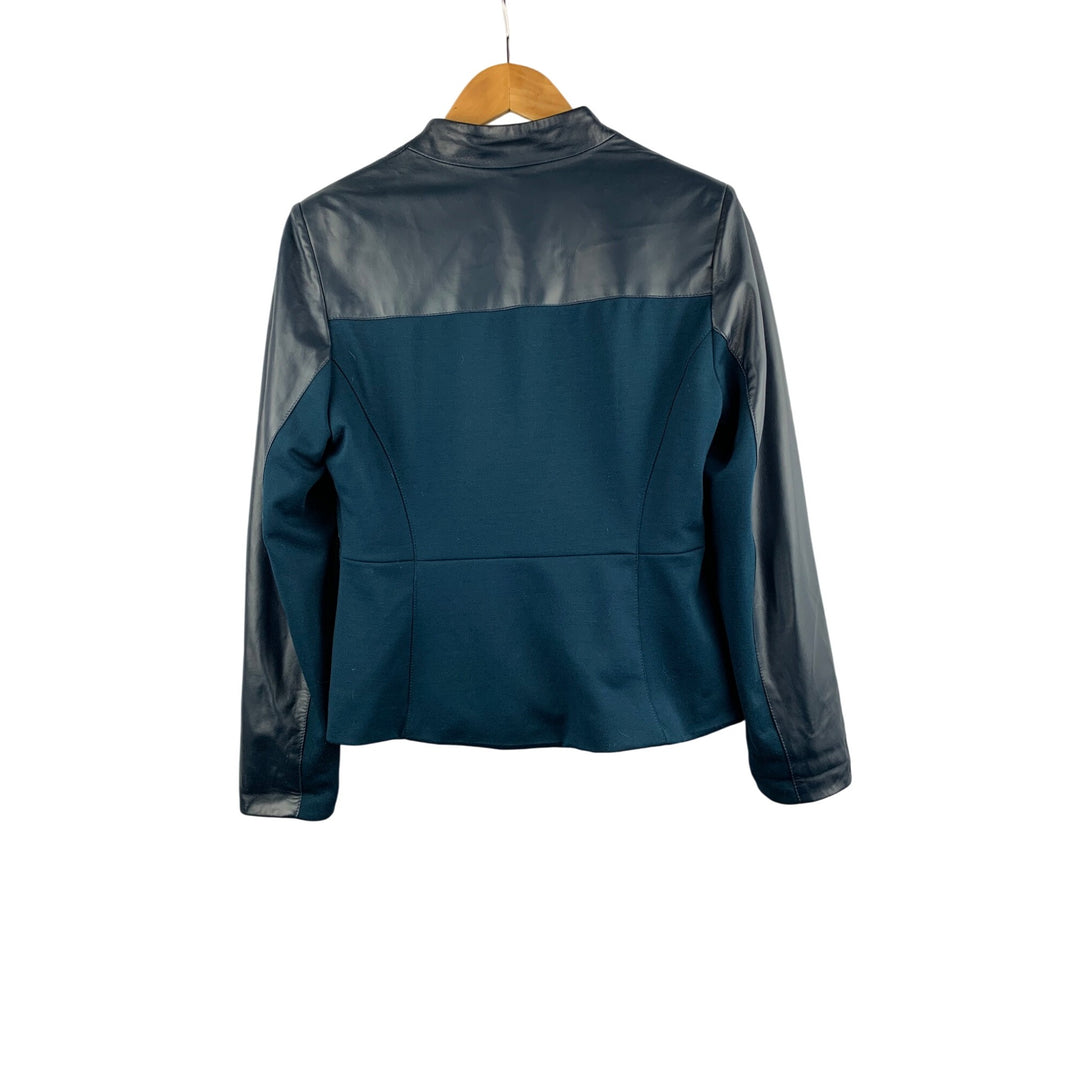 Hale Bob Womens Genuine Leather & Polyester Jacket Zipper Front
