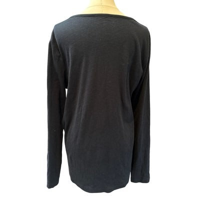 Women’s Duluth Long Sleeved Navy blue cotton V-Neck Shirt Sz XXL
