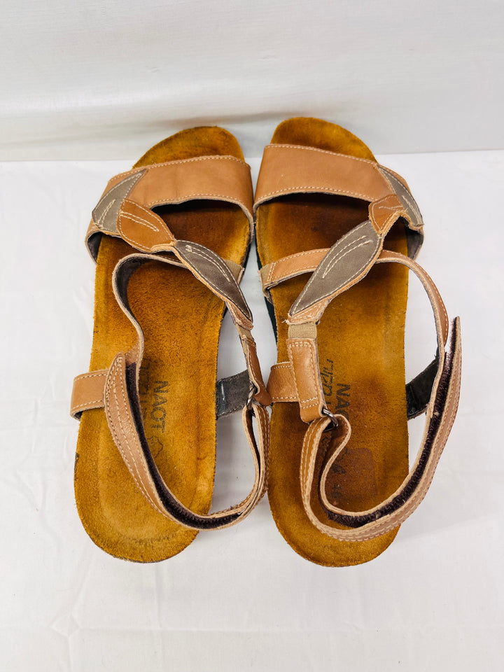 Naot Caroline Women’s Cork Leaf Leather Sandals Comfort Strappy Walking Shoes