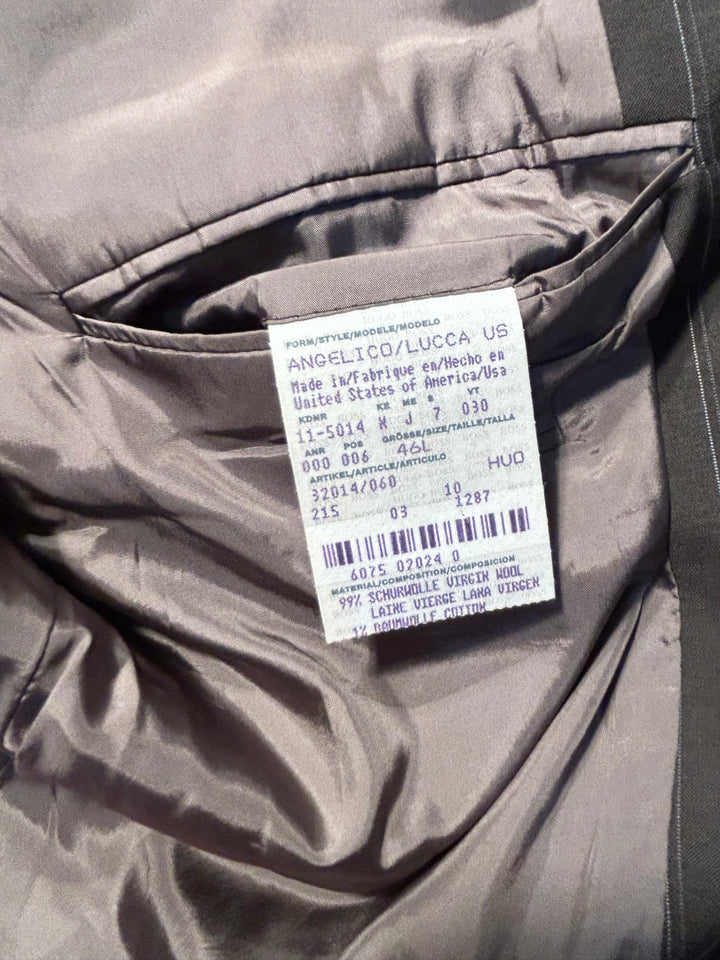 Hugo Boss Vintage Made in USA Men’s Black Pinstripe Wool Suit 46L 40x30
