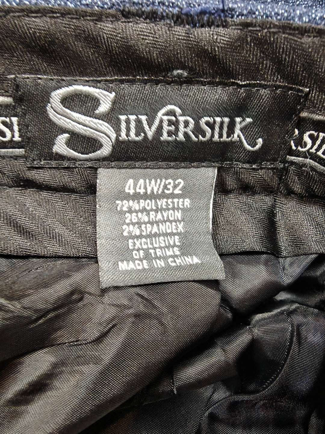 Silversilk Men's Blue Textured Pleated Dress Pants Size 44x32 Cuffed Classic Fit Slacks