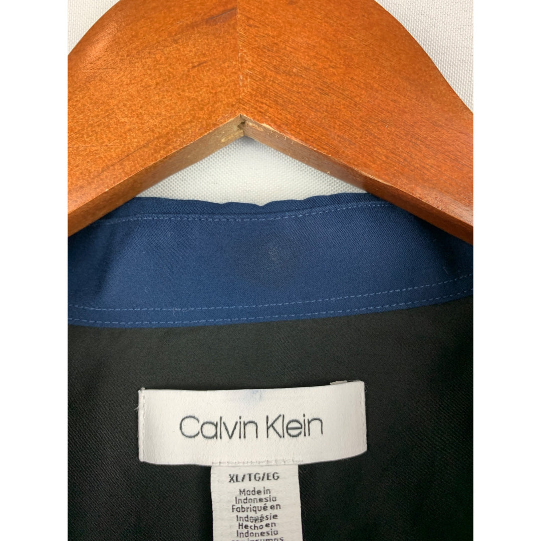 Calvin Klein Mens XL Two-Tone Long Sleeve Button-Up Shirt