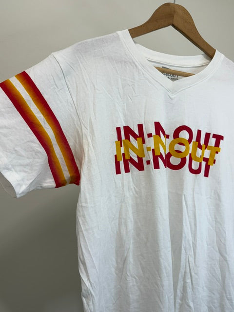 In-N-Out Burger Logo V Neck Tee White SzM