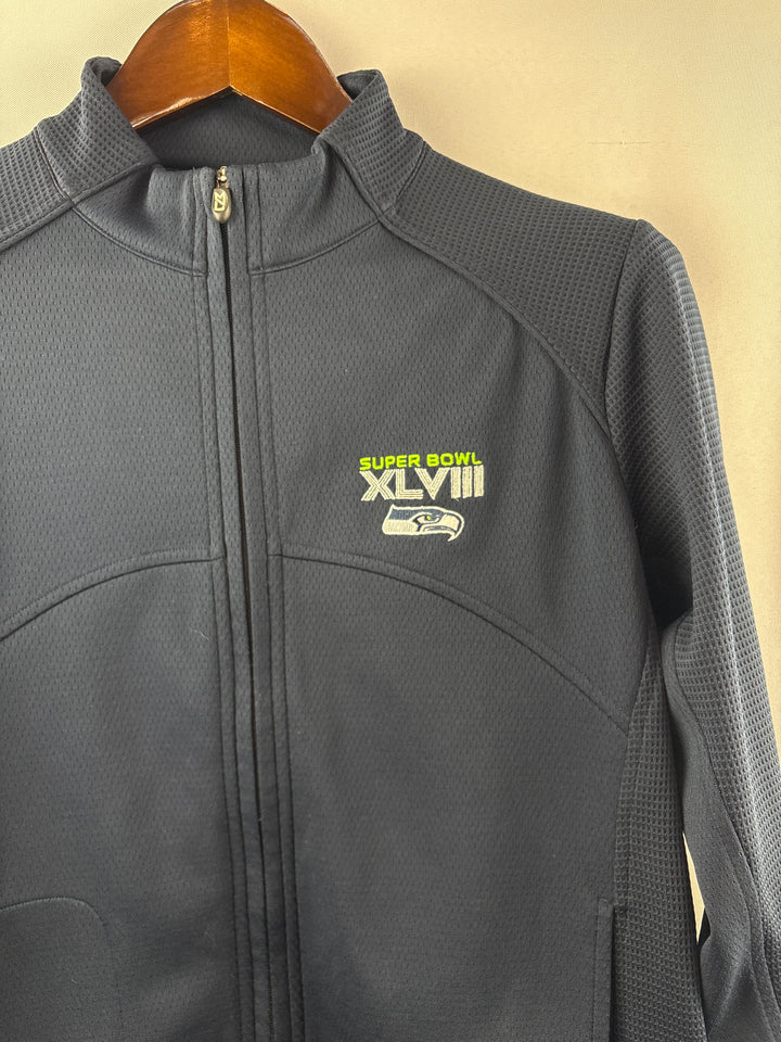 Women’s Medium Navy Blue Seahawks Super Bowl Windbreaker