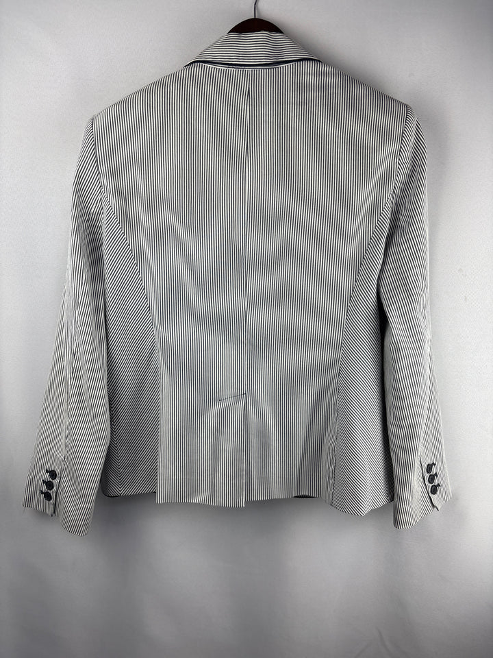 Women’s Jones New York Size 16 Blue &amp; White Pinstriped Blazer
