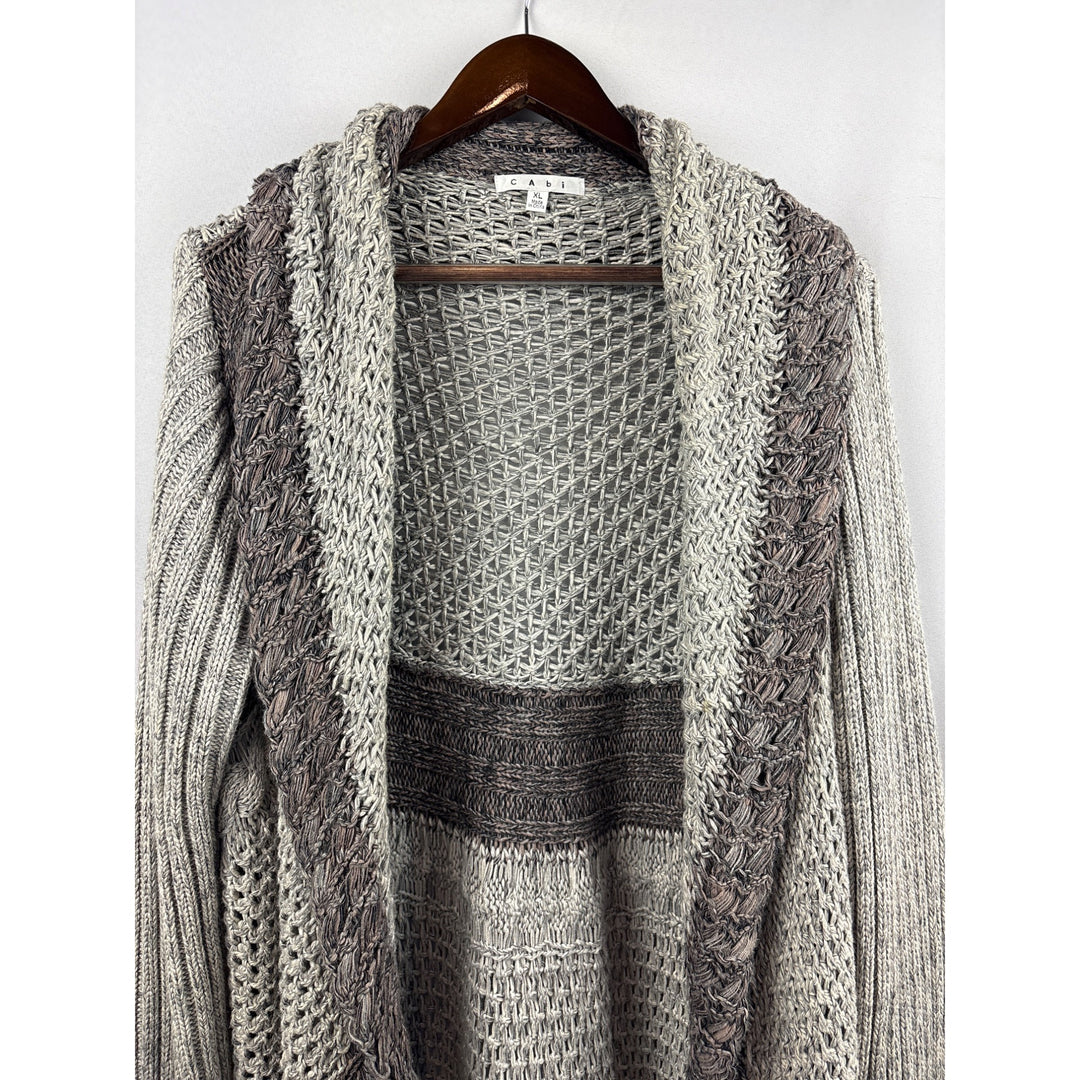 Women’s Cabi XL Light & Dark Gray Knit Cardigan