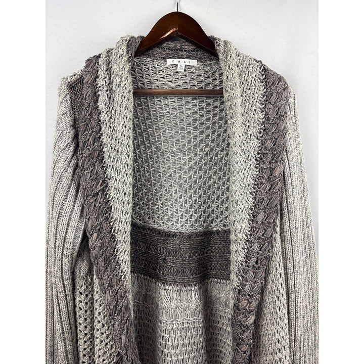 Women’s Cabi XL Light & Dark Gray Knit Cardigan