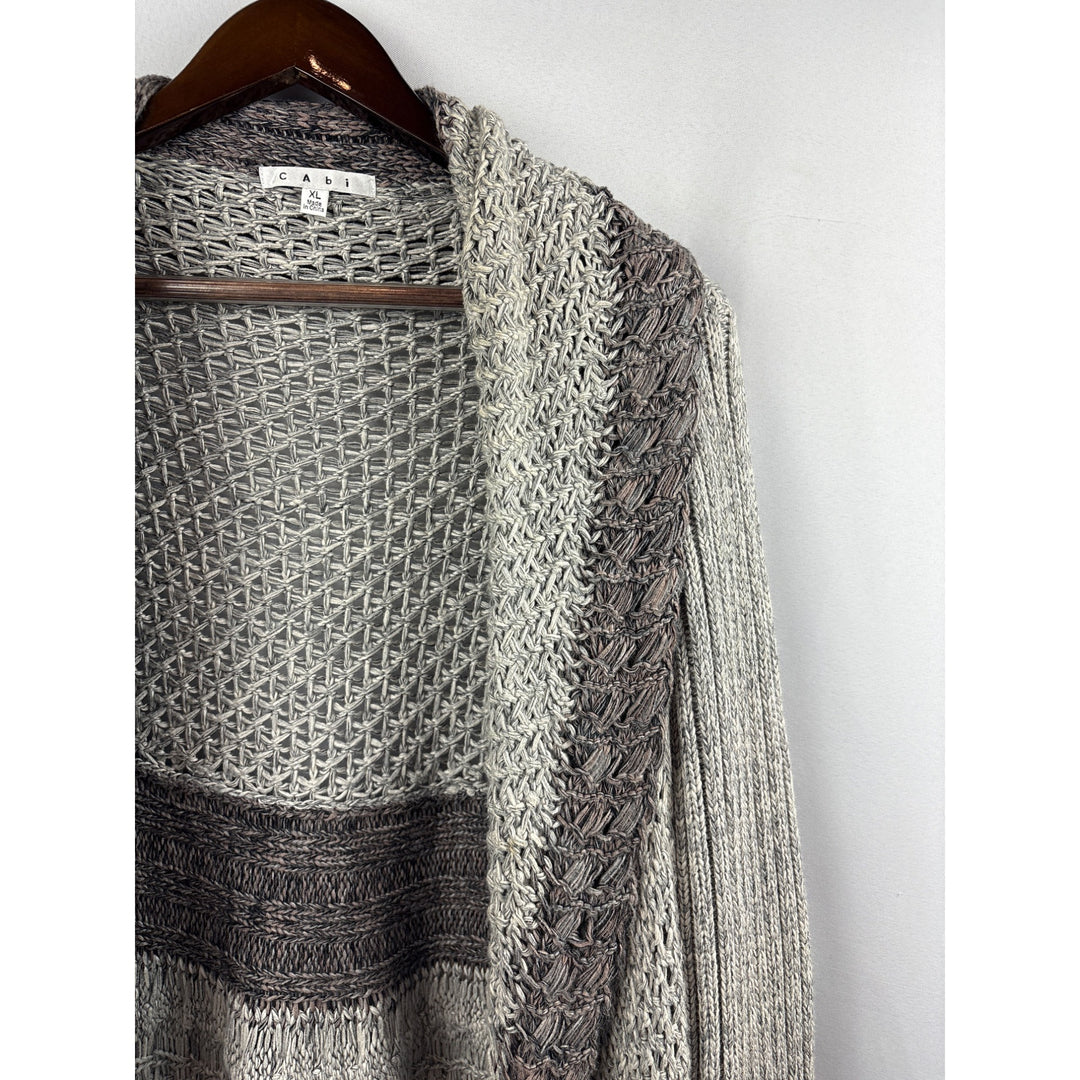Women’s Cabi XL Light & Dark Gray Knit Cardigan