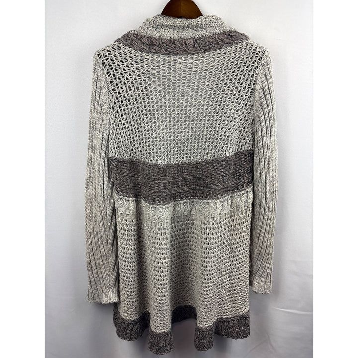 Women’s Cabi XL Light & Dark Gray Knit Cardigan