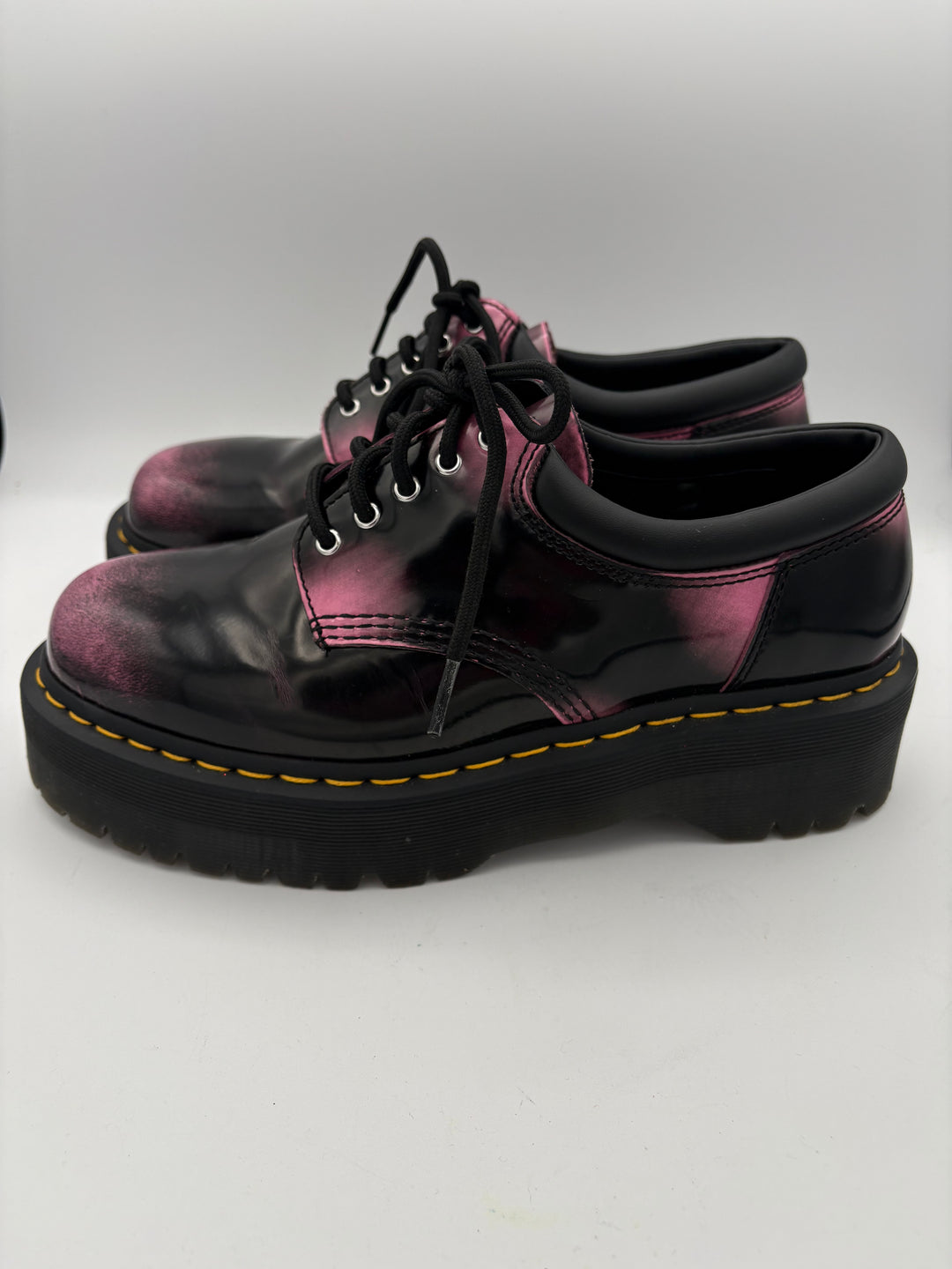 Women’s Dr. Martens Size 10 Black & Pink Oxford Platforms