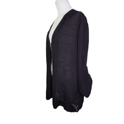 Women's GNW Black Polyester Blend Button Up Shirt - Size 1X