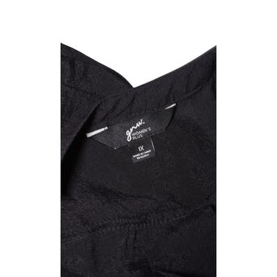 Women's GNW Black Polyester Blend Button Up Shirt - Size 1X